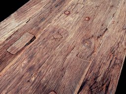 Altholzplatte Eiche Originaloberfläche - Lamellen durchgehend