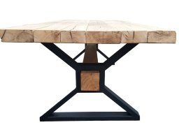 Altholztisch Blockwand-X-Form