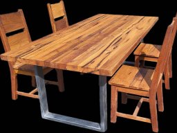 Altholztisch Eiche geschliffen mit passenden Stühlen