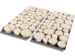 Holzpaneele mit Birkenscheiben