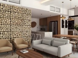 Holzpaneele mit Birkenscheiben