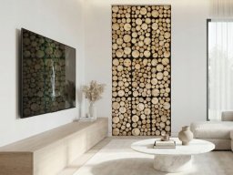 Holzpaneele mit Birkenscheiben