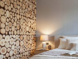 Holzpaneele mit Birkenscheiben