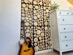 Holzpaneele mit Birkenscheiben