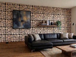 Holzpaneele mit Birkenscheiben